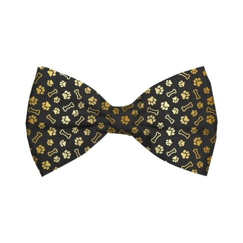 Bow Tie Xmas Bones Paws Black Dog S