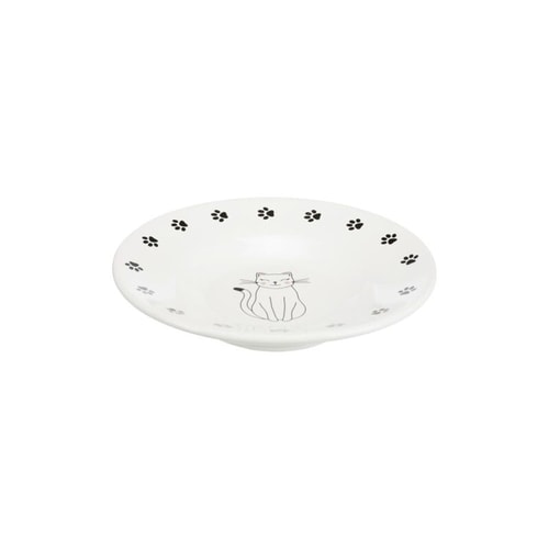 Bowl flat cat/paws keramík