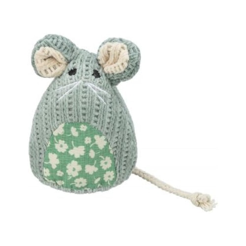 Trixie kattamintuleikfang – sitjandi mús úr taui, 11 cm