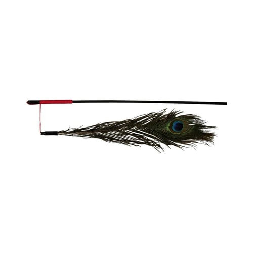 Playing rod with peacock feather, 47 cm
