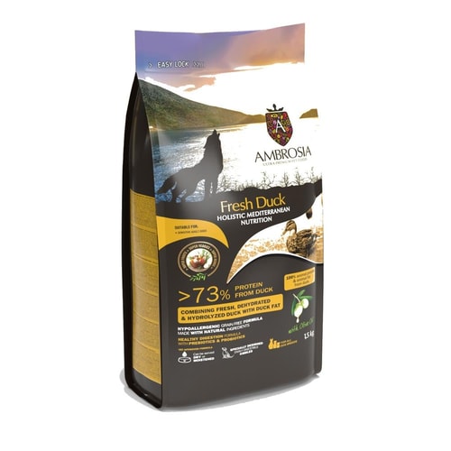 Ambrosia Mediterranean Hundafóður Sensitive - Fersk Önd 1.5Kg