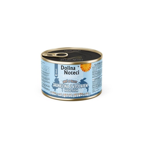 Dolina Noteci Pate & Fillet blautmatur fyrir ketti – lamb, kanína og morgunfrú, 185 g