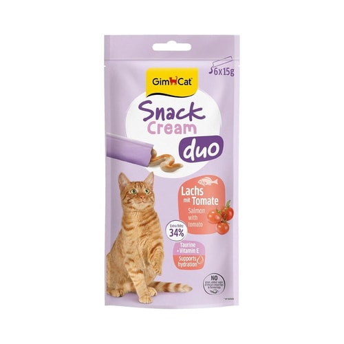 GimCat - Snack Cream Duo Salmon & Tomato 6 X 15G