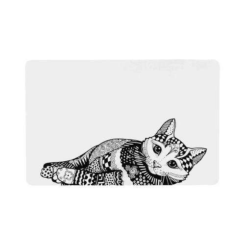 Place mat cat 44×28 cm white/black 1
