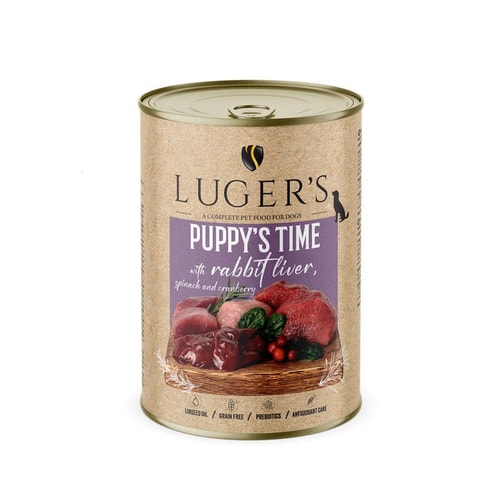Luger’s Puppy’s Time – Kanínulifur, Spínat og Trönuber 400g