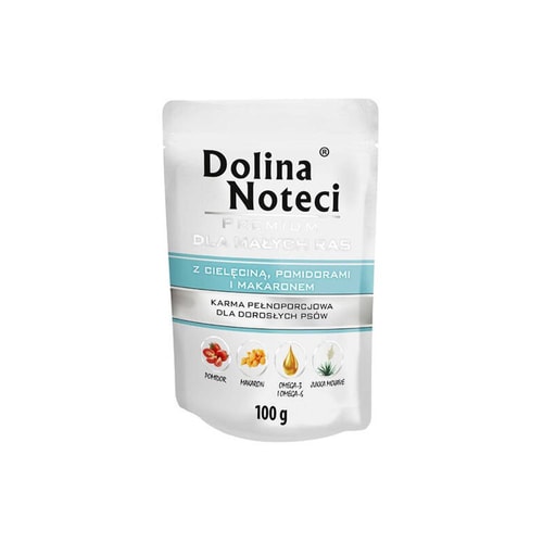 Dolina Noteci hundamatur – kálfakjöt, tómatar og pasta, 100 g