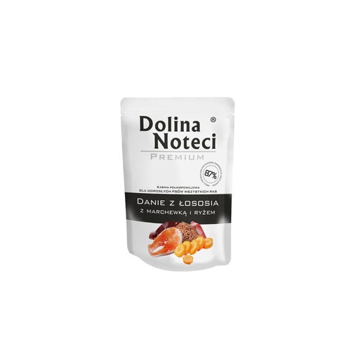 Dolina Noteci Premium Stew hundamatur – lax, gulrætur og brún hrísgrjón, 300 g