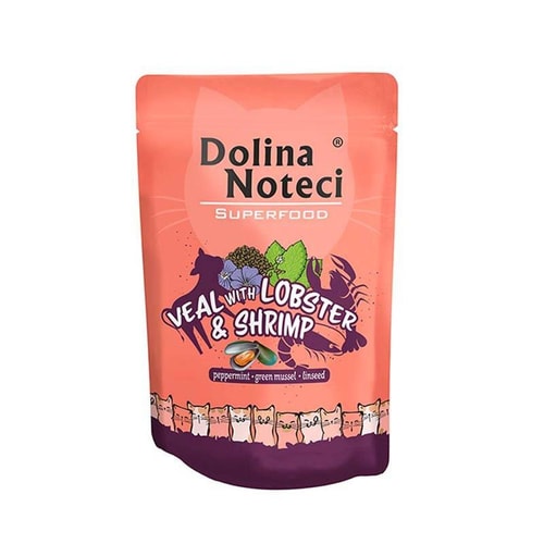 Dolina Noteci Cat Superfood – Kálfakjöt, Humar & Rækjur 85 g