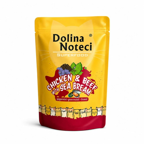 Dolina Noteci Cat Superfood – Kjúklingur, Nautakjöt & Sæbjúga 85 g