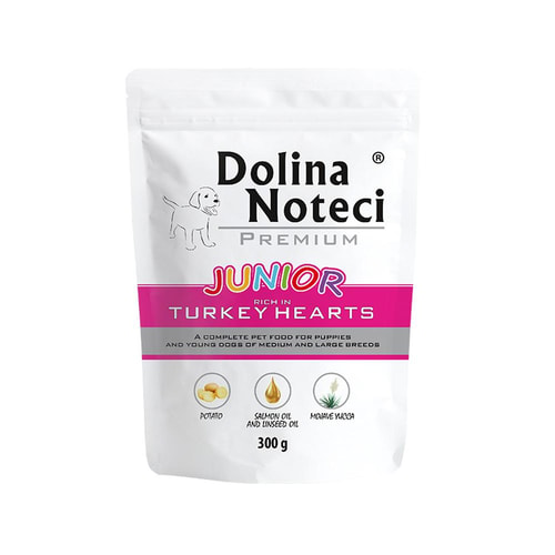 Dolina Noteci Junior Dog Premium Rich In – Kjúklinga Hjörtu 300 g