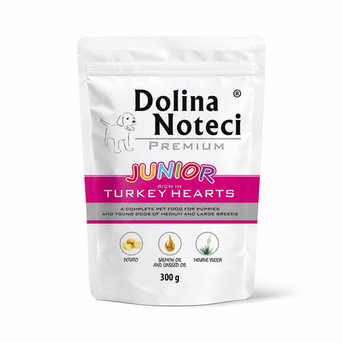 Dolina Noteci Junior Dog Premium Rich In – Kjúklinga Hjörtu 300 g