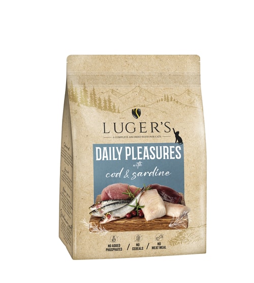 Luger’s Cat Daily Pleasures Air Dried – Þorskur og Sardína 1 kg