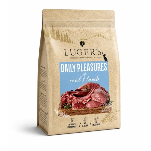 Luger’s Cat Daily Pleasures Air Dried – Kálfakjöt og Lambakjöt 1 kg