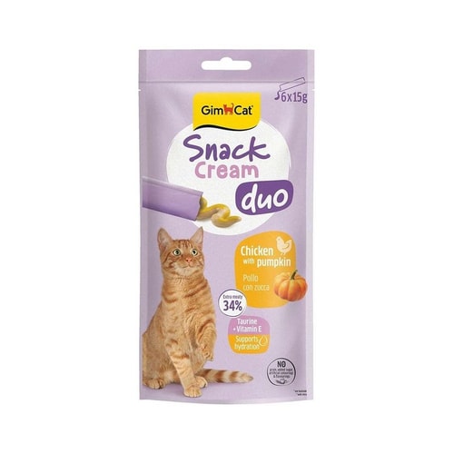 GimCat – Snack Cream Duo Chicken & Pumpkin 6 X 15G