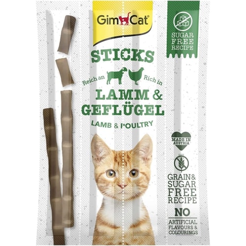 GimCat nammistangir fyrir ketti – lamb og alifuglar, 4 stk.