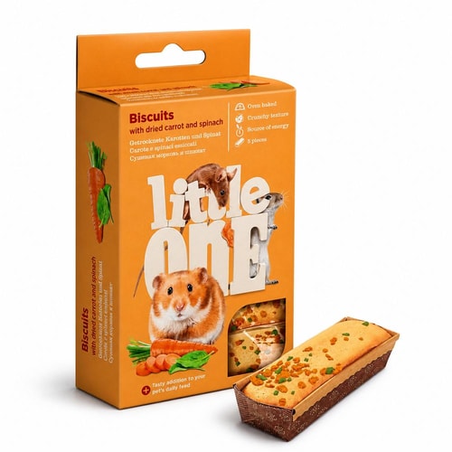 Little One kex með gulrót og spínati – 5×7 g