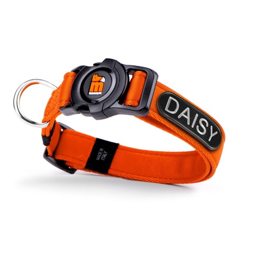 Memopet Id Polyester Collar Orange 2.2 – 35/53 Cm – Size M with ID Tag