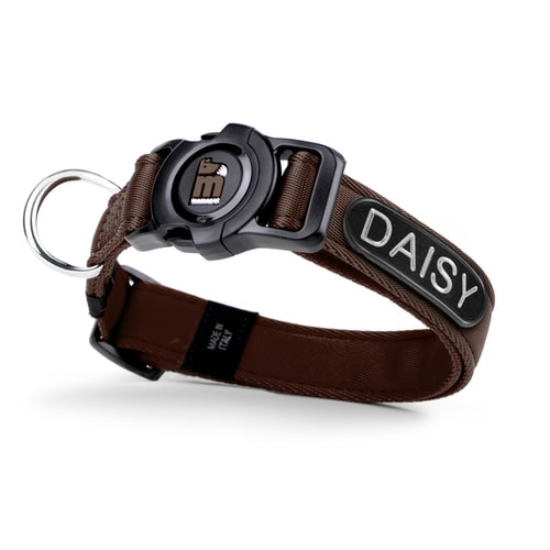 Memopet Id Polyester Collar Brown 2.2 – 35/53 Cm – Size M with ID Tag