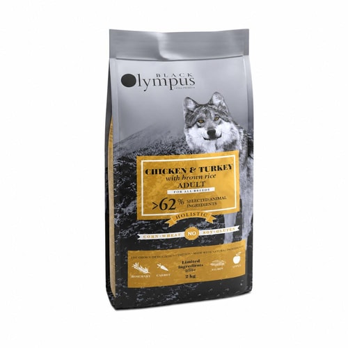 Black Olympus Low Grain Adult Medium hundafóður – kjúklingur og brún hrísgrjón, 2 kg