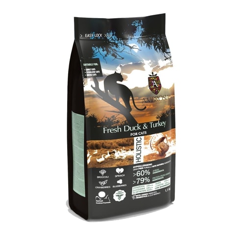Ambrosia Classic Kattafóður – Fersk Önd & Kalkúnn 1.5Kg