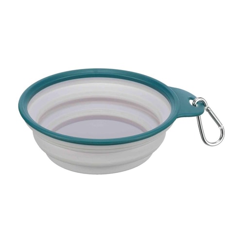 JollyPaw samanbrjótanleg ferðaskál – grá/petrol, 0,5 l / Ø 14 cm