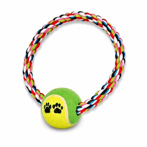 Trixie reipihringur með tennisbolta – 6 cm/18 cm