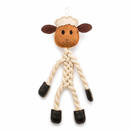 Trixie lambaleikfang úr reipi og leðri – 42 cm