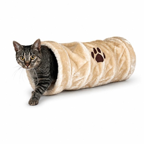 Trixie kattagöng úr plussi – beige, 22×60 cm