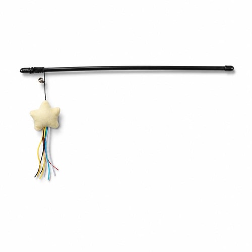 Trixie leikstöng með stjörnu (plast/mjúkdýr) og kattamyntu – 46 cm