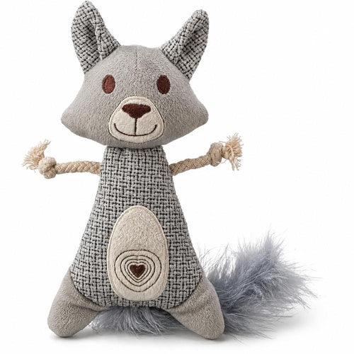 Racoon XXL plush/fabric/feather catnip 2