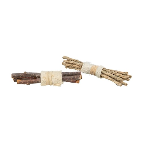 Set Sticks w.loofah wood/seagrass 2pcs N A19