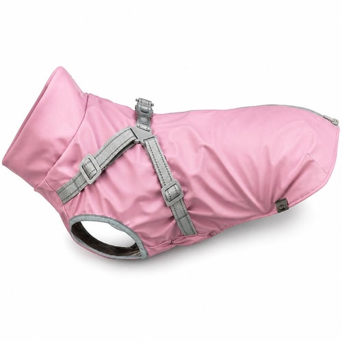 Trixie Pontis regnkápa með beisli – bleik, S: 36 cm