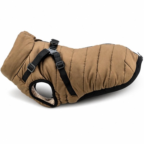 Pirou winter coat w.harn.XS:27 cm sand 1
