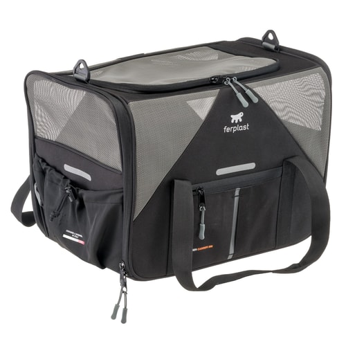 Ferplast burðartaska fyrir ketti og hunda Voyager Carrier 350 – svört, 45 × 30 × 33 cm