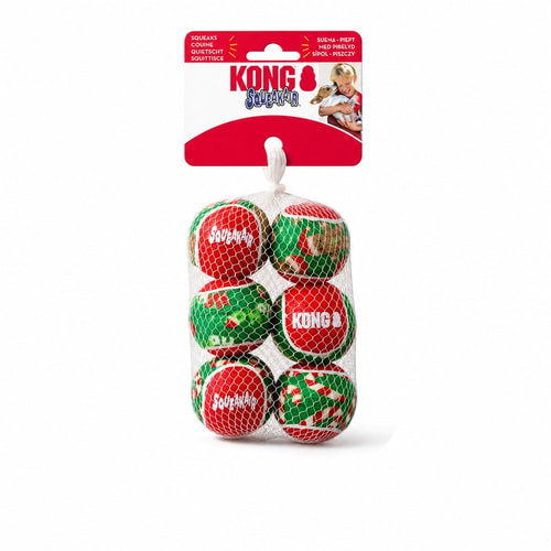 KONG jóla SqueakAir boltar – 6 stk Sm