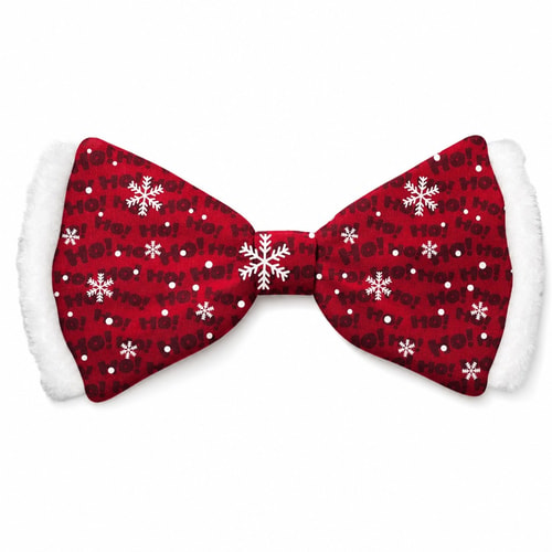 Bow Tie Xmas Satin Red Ho Ho Dog M