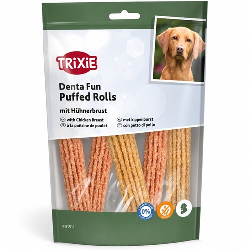 Trixie Denta Fun Puffed Rolls með kjúklingabringu – 100 g