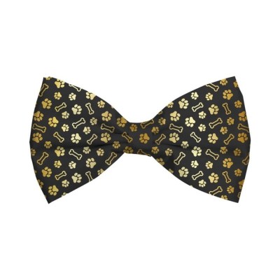 Bow Tie Xmas Bones Paws Black Dog S
