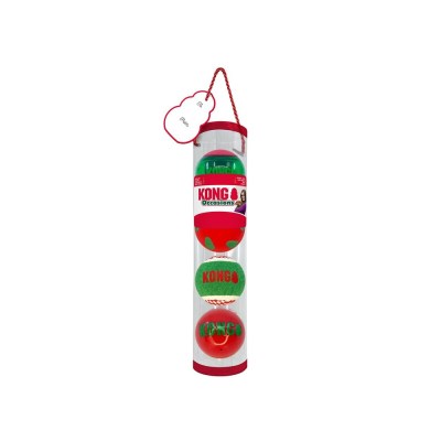 KONG Xmas Occasions Balls 4-pk Md