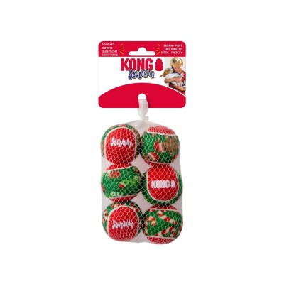 KONG Xmas SqueakAir Balls 6-pk Sm