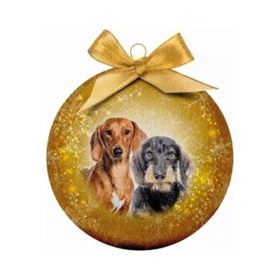 Bauble Xmas Frosted Cl Dachshund