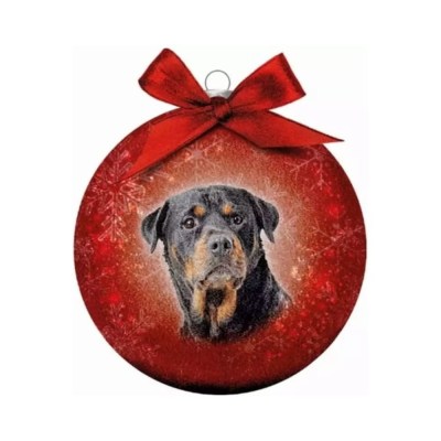 Bauble Xmas Frosted Cl Rottweiler