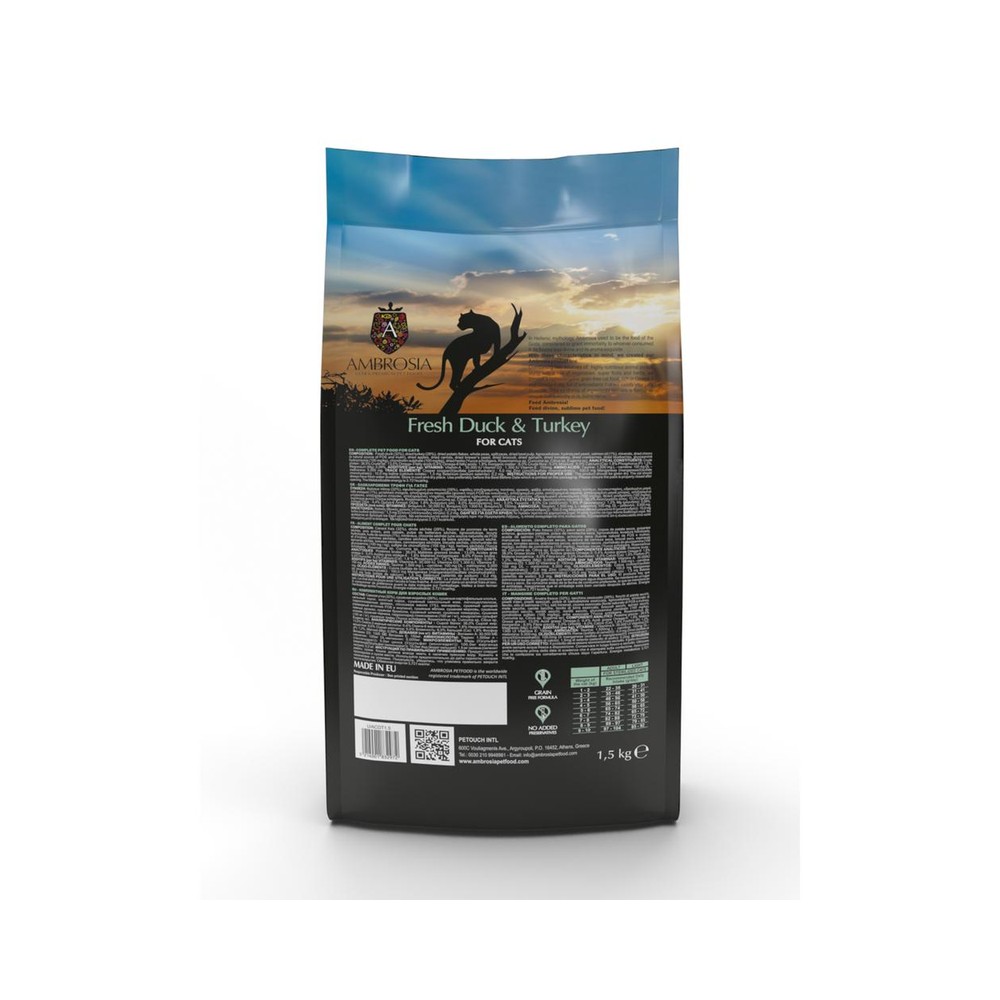 PE832972|20000 Ambrosia Classic Kattafóður - Fersk Önd & Kalkúnn 1.5Kg