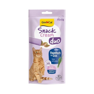 GimCat - Snack Cream Duo Tuna & Grass 6 X 15G